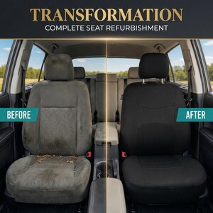 Universal Fit Black Cloth Car Seat Covers – Full Set, Airbag Compatible, Washable image 3