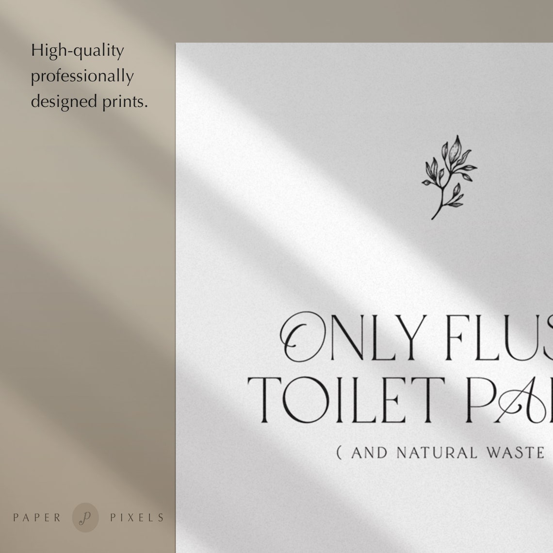 Airbnb Toilet Sign, Airbnb Host Printable, only Flush Toilet Paper