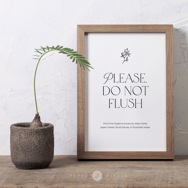Please Do Not Flush Printable Sign for Airbnb Bathroom Toilet, Airbnb ...