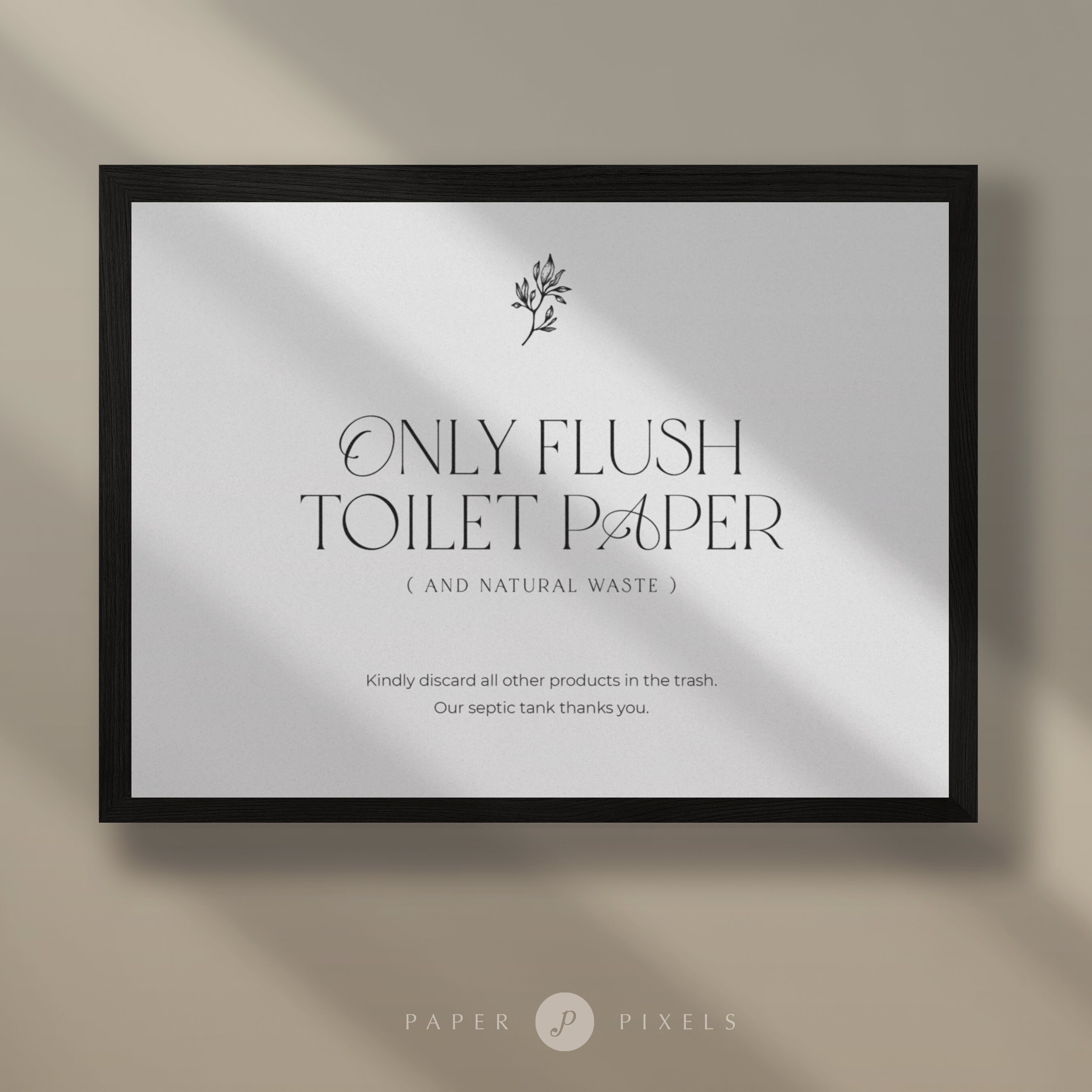 Airbnb Toilet Sign, Airbnb Host Printable, only Flush Toilet Paper