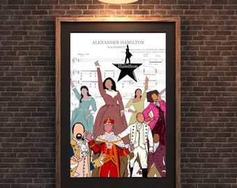 Stampa artistica del musical Hamilton / Regalo per il teatro di Broadway