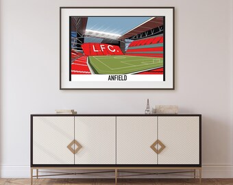 Anfield Stadium Print: Liverpool FC Hand-Drawn Wall Art