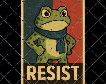 Arte de resistencia de Portland Frog: Protesta política PNG (Descarga digital)