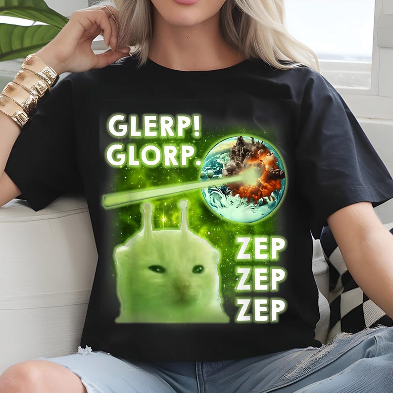 Glerp Glorp Alien Cat Meme PNG, Brainrot Humor Design - Etsy Canada