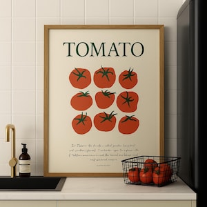 Tomato Print, Kitchen Wall Art, Food Art, Printable Artful Wall Art, Kitchen Decor, Food Print, Vintage Art Print, Best Seller