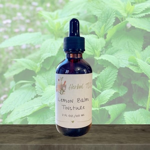 Lemon Balm Tincture Organic | Organic Herbal Extract | Melissa Officinalis Tincture | Herbal Wellness Gifts | 2 oz / 60 ml