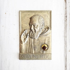 Padre Pio Relic Metal Card