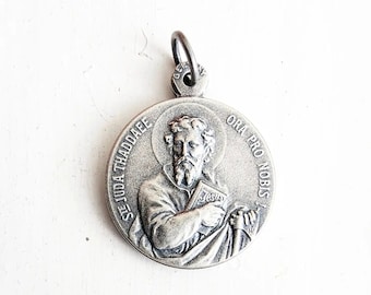 Saint Jude and Saint Joseph Medal - Pendant - San Judas - San Jose - Medalla - Alpacca - Alpaca