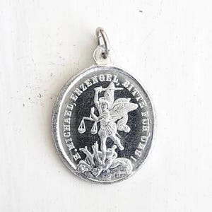 Aluminum Saint Michael the Archangel and Guardian Angel Medal Pendant - Medal - San Miguel - Angel Guardian