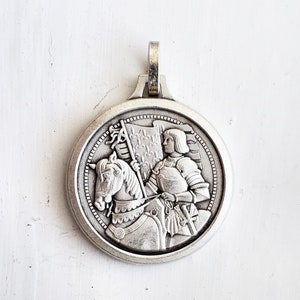 1.25&quot; Saint Joan of Arc - Antique Silver - Pendant