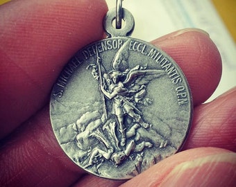 Saint Michael - San Miguel - Pendant - Medal - Medalla - Alpacca Silver