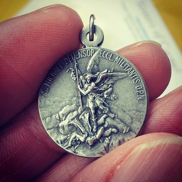 Saint Michael - San Miguel - Pendant - Medal - Medalla - Alpacca Silver