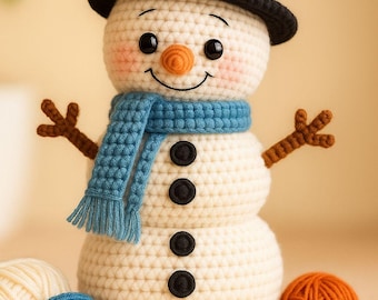 Easy Snowman Amigurumi Pattern for Beginners | Step-by-Step Digital Download
