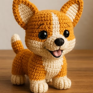 Amigurumi Corgi Crochet Pattern for Beginners | Cute Puppy Plush Toy DIY Tutorial | Easy Dog Stuffed Animal PDF