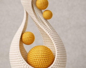 Crochet Sculptural Vase Pattern, Modern Abstract Art Object (PDF Download)