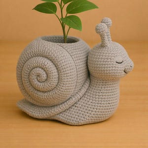 Patrón de maceta de caracol a crochet, maceta de caracol amigurumi (descarga digital en PDF)