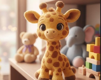 Amigurumi Giraffe Crochet Pattern, Stuffed Animal PDF