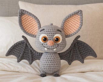 Crochet Bat Pattern PDF: Easy Amigurumi Halloween Plush Toy (Beginner Friendly)