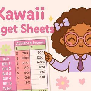 Simple Excel Budget Template | Kawaii Pastel Finance Sheet | Soft, Simple, Zero Overwhelm