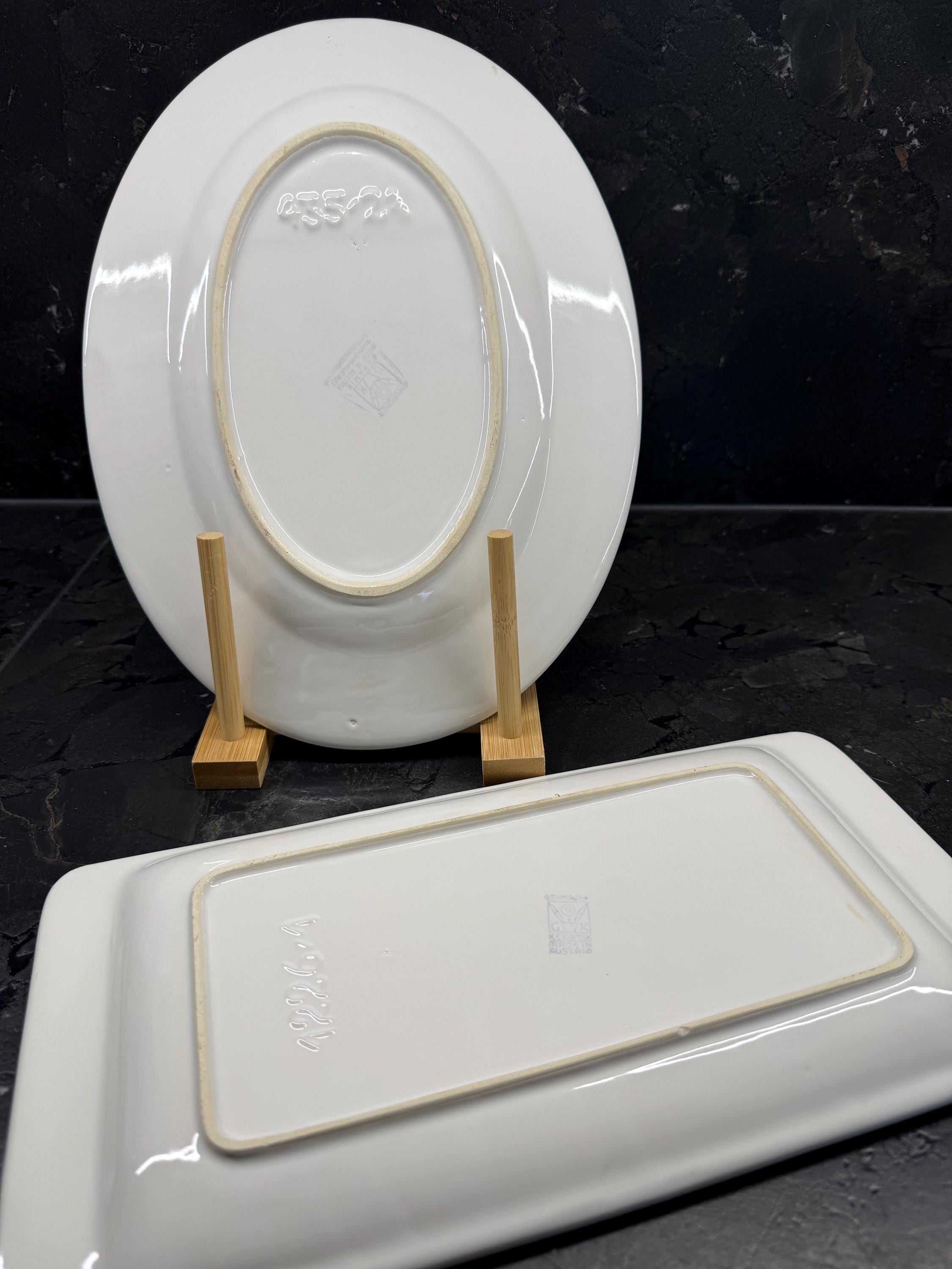 Gmundner Keramik グムンドナー 花柄プレート 4枚セット Gmundner Keramik Scattered Flowers Serving Platter • Choose Oval