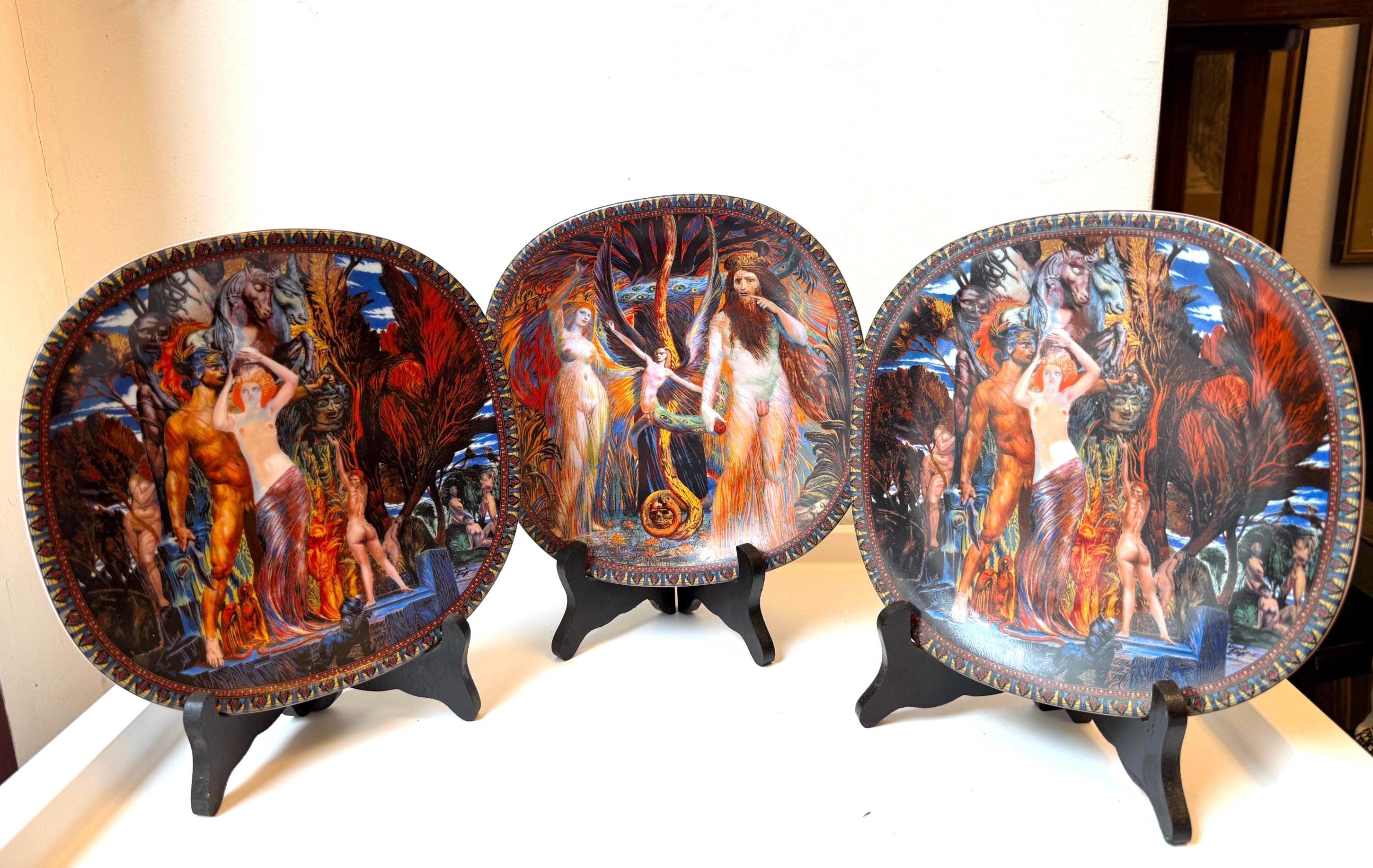 Vintage Ernst Fuchs Plate 1994 Lilien Porzellan Austria Adam and