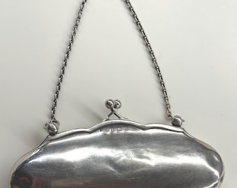 Monedero antiguo de plata esterlina – Birmingham 1913 – Monedero estilo chatelaine eduardiano (.925)