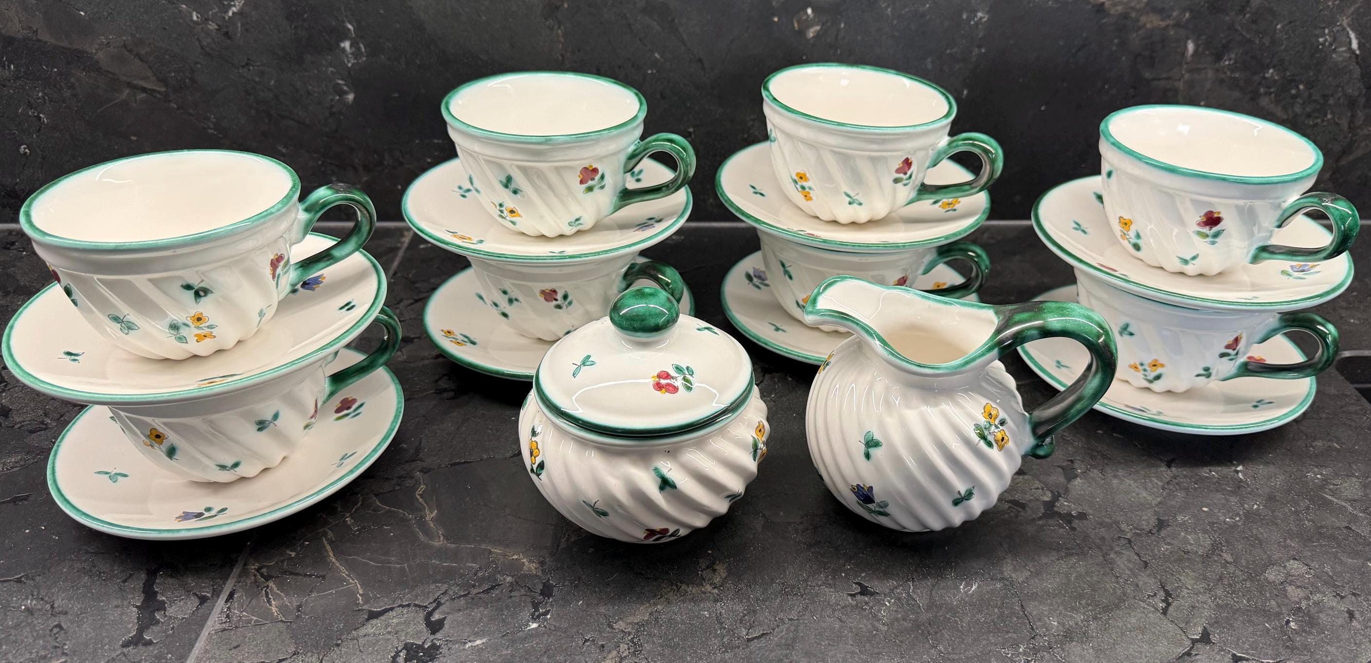 グムンドナーケラミック 手描き 食器セット ティーポット カップ ボウル Gmundner keramik pot - Etsy 日本