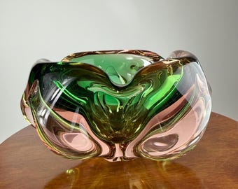 Zecchin Murano イタリア アート ガラス花瓶 13.75 インチ サイン入り
