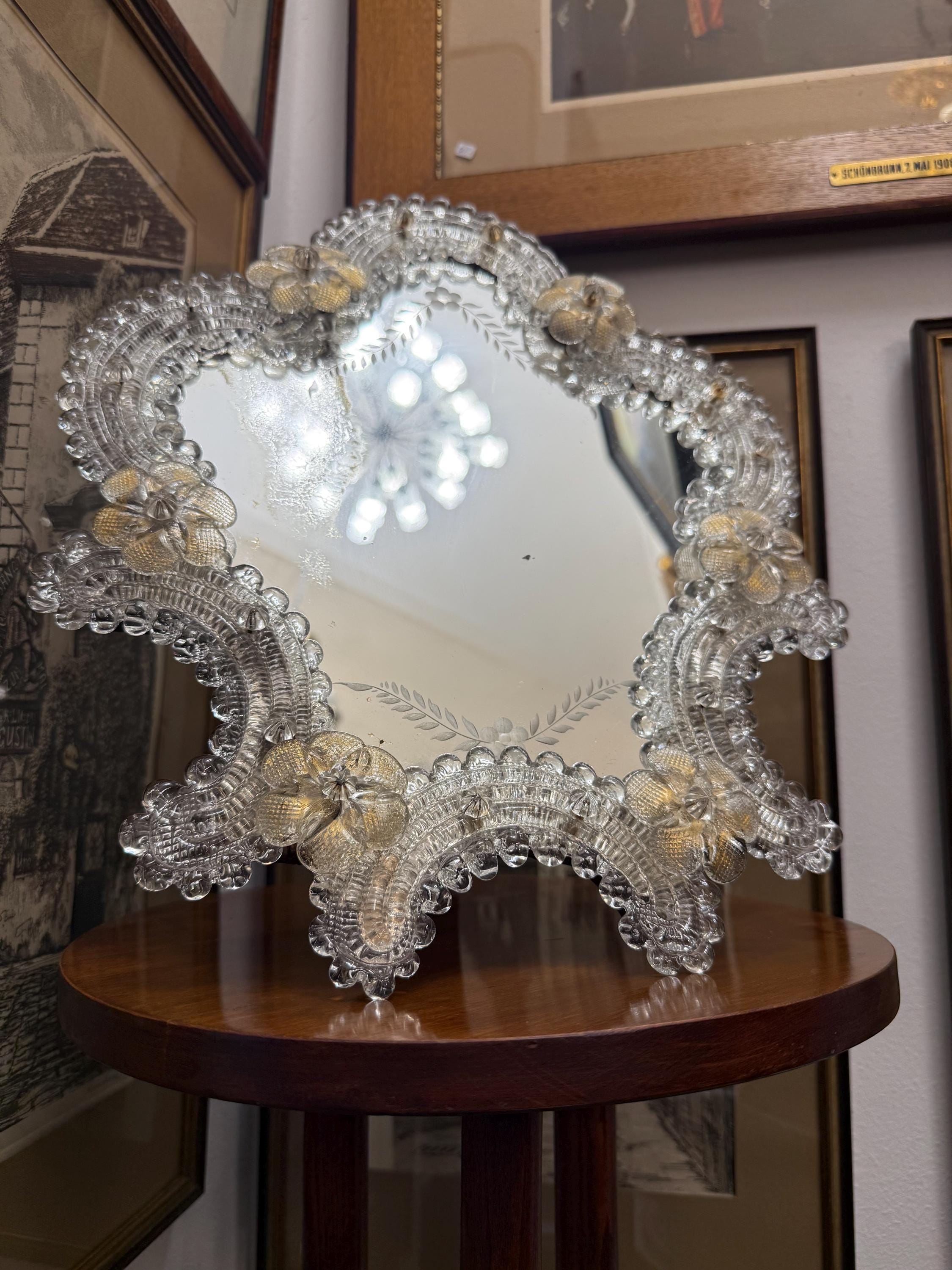 Italian Murano Venetian Floral Mirror - Etsy