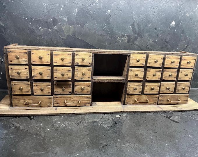 Vintage Apothecary Cabinet | Wooden Multi Drawer Storage | Rustic ...