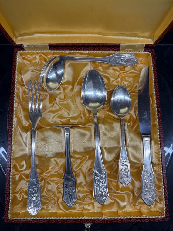 Rare Berndorf Fairy Tale Cutlery Set • Hansel & Gretel
