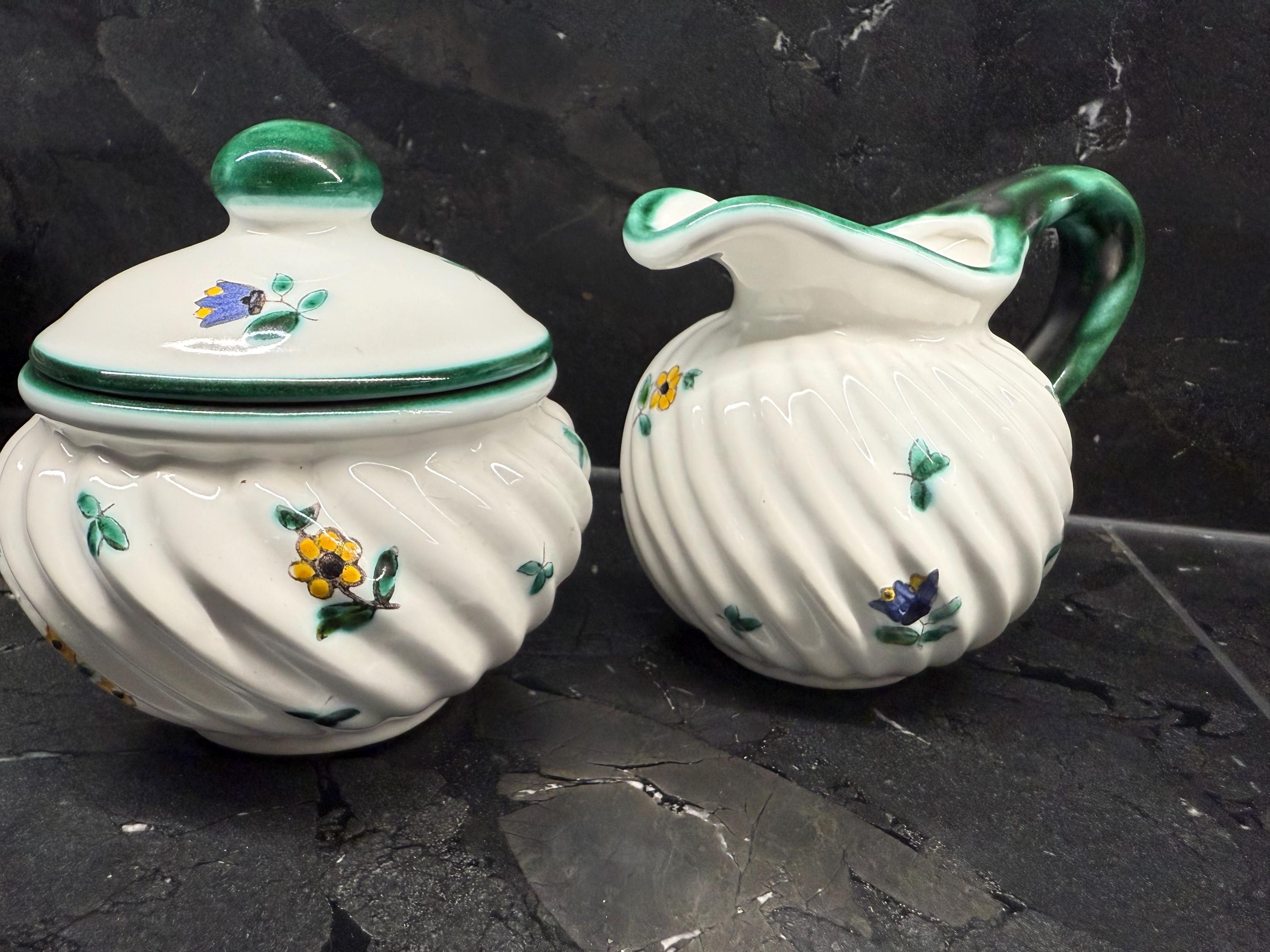 Gmundner Ceramics “scattered Flowers” 6-cup Coffee Set | Hand