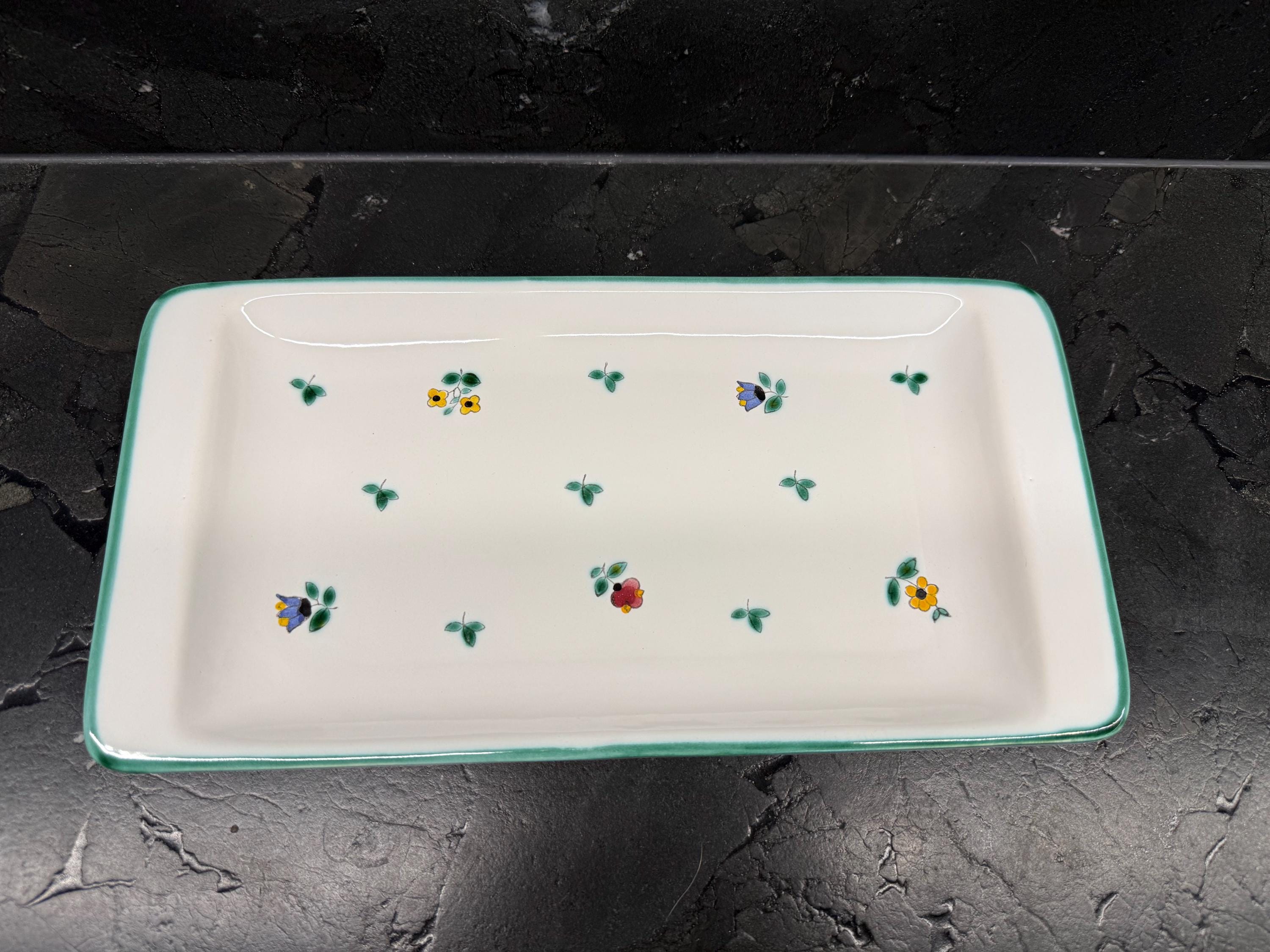 Gmundner Keramik Scattered Flowers Serving Platter • Choose Oval
