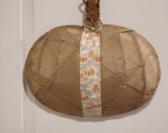 Rustic Autumn Pumpkin Door Wreath, Farmhouse Fall Front Door Decor, Pumpkin Shaped Decoration, Thanksgiving Decor, Door Hanging Wreath