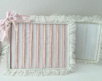 Hair Bow Holder Display Ruffled Lace Accessory Organizer Pink Ribbon Tulle Wall Hanging