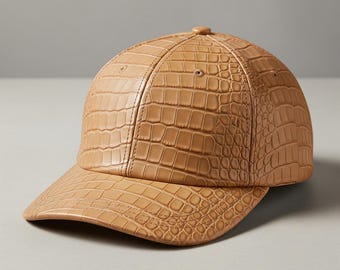 Exotic Crocodile Leather Cap Handmade Luxury Reptile Skin Hat