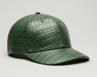 Genuine Crocodile Leather Cap Luxury Street Style Adjustable Fit
