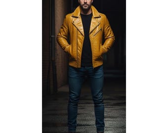Handmade Crocodile Embossed Leather Biker Jacket Luxury Genuine Leather
