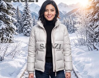 Handgemaakte leren pufferjas voor dames | Gewatteerde winterjas van echt leer | Luxe bovenkleding