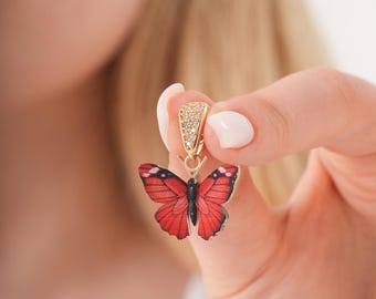 Collana con ciondolo a farfalla in oro massiccio 14K