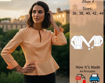 Blouse Pattern | Sewing Pattern |Top Sewing Pattern | Women Sewing Pattern | PDF sewing Pattern Download | Modern Blouse 4