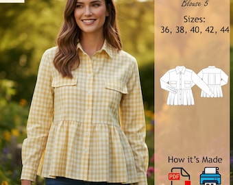 Blouse Pattern | Sewing Pattern |Top Sewing Pattern | Women Sewing Pattern | PDF sewing Pattern Download | Blouse 5