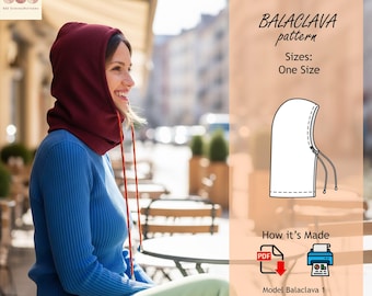 Balaclava Sewing Pattern: Unisex Ski Mask, Face Cover (PDF Pattern)