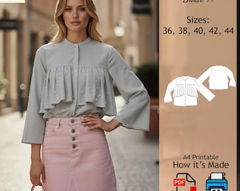 Blouse Pattern | Sewing Pattern |Top Sewing Pattern | Women Sewing Pattern | PDF sewing Pattern Download | Blouse 11