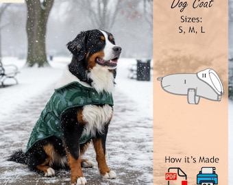 Dog Coat | Sewing Pattern | Dog Sewing | PDF sewing Pattern Download | Dog Coat Sewing