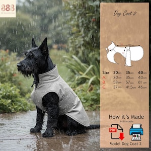 Abrigo para perro / Patrón de costura / Costura para perros / Descarga de patrones de costura en PDF / Costura de abrigo para perro 2 /