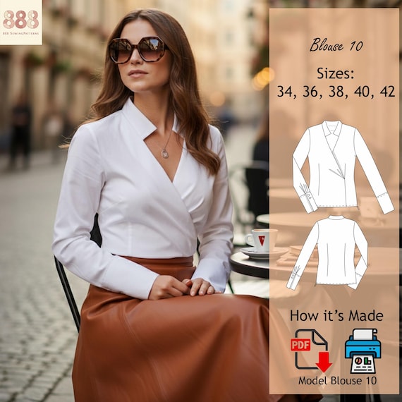 Blouse Pattern | Sewing Pattern |Top Sewing Pattern | Women Sewing Pattern | PDF sewing Pattern Download | Modern Blouse 10