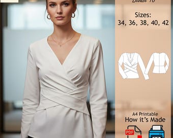 Blouse Pattern | Sewing Pattern |Top Sewing Pattern | Women Sewing Pattern | PDF sewing Pattern Download | Modern Blouse 16