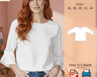 Blouse Pattern | Sewing Pattern |Top Sewing Pattern | Women Sewing Pattern | PDF sewing Pattern Download | Modern Blouse 27