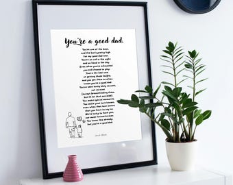 Digitale download van gedicht Je bent een goede vader